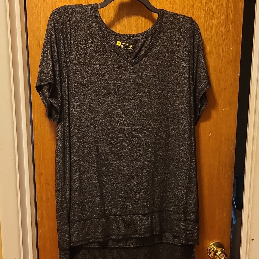 Black Gray Relaxed Short Sleeve T-Shirt